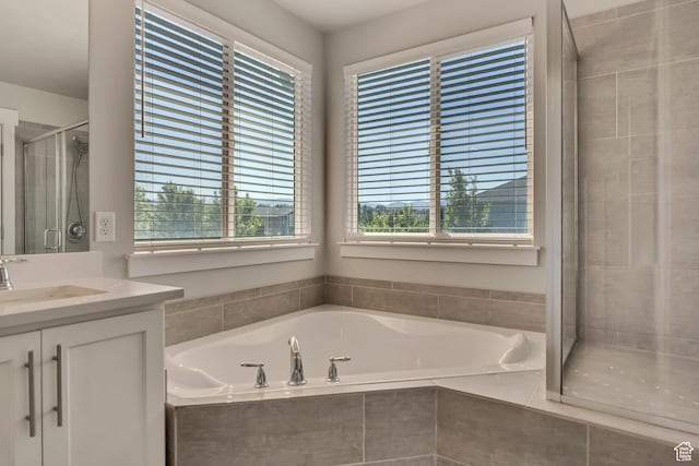 10966 S Coastal Dune Dr, South Jordan, UT 84009 - full bath featuring vanity, a shower stall, and a bath