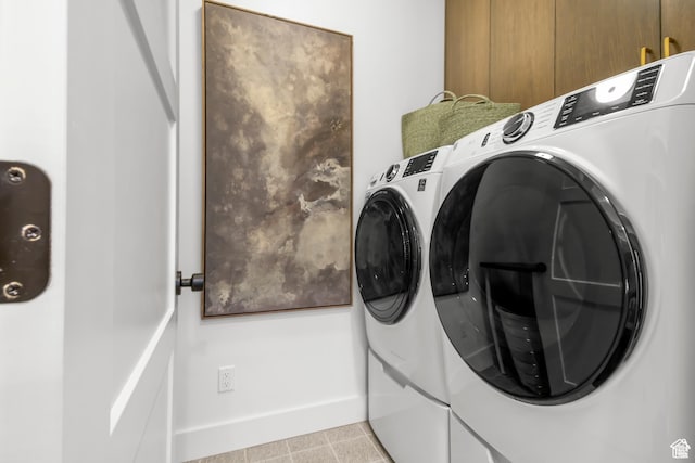 2041 W Pinnacle Ave, Mapleton, UT 84664 - washroom with separate washer and dryer, cabinet space, and baseboards