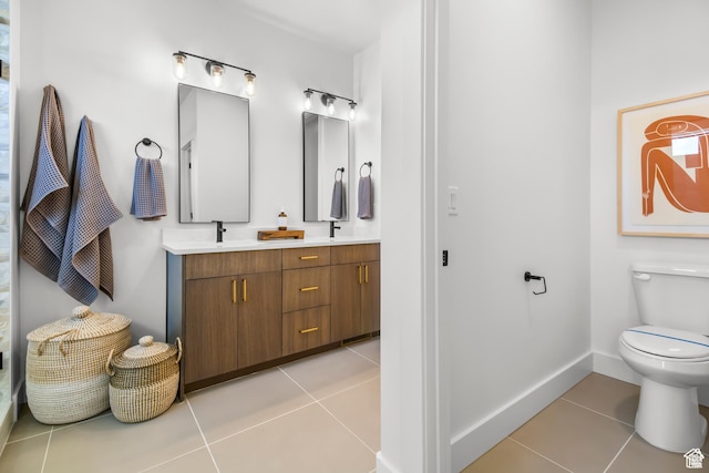2041 W Pinnacle Ave, Mapleton, UT 84664 - full bathroom with tile patterned flooring, double vanity, toilet, and baseboards