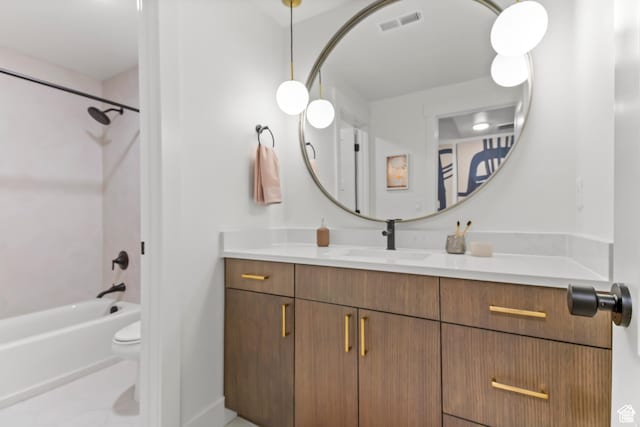 2041 W Pinnacle Ave, Mapleton, UT 84664 - full bathroom with vanity, shower / bath combination, and toilet