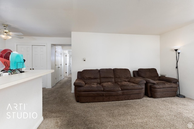 98 W 1230 N Unit 226, Provo, UT 84604 - living room with light colored carpet, a ceiling fan, and baseboards