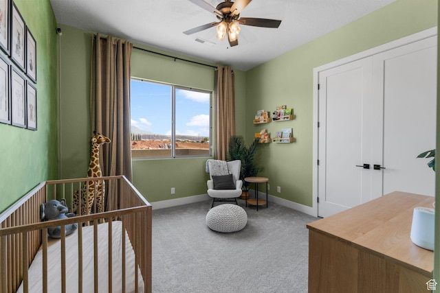 423 W Fitness Way, Ivins, UT 84738 - bedroom featuring carpet floors, baseboards, and ceiling fan