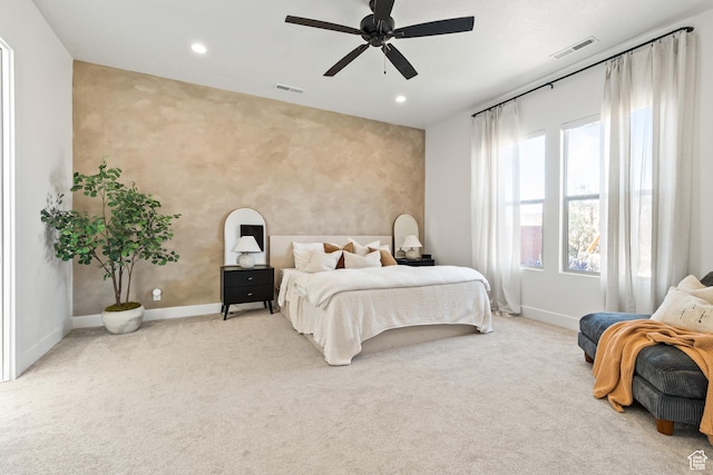 423 W Fitness Way, Ivins, UT 84738 - bedroom with carpet flooring, recessed lighting, and ceiling fan