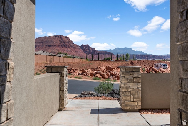423 W Fitness Way, Ivins, UT 84738 - view of patio / terrace featuring a mountain view