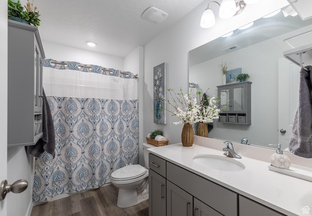 634 W Parker Pl Unit 1060, Grantsville, UT 84029 - full bath with vanity, toilet, wood finished floors, and a shower with curtain