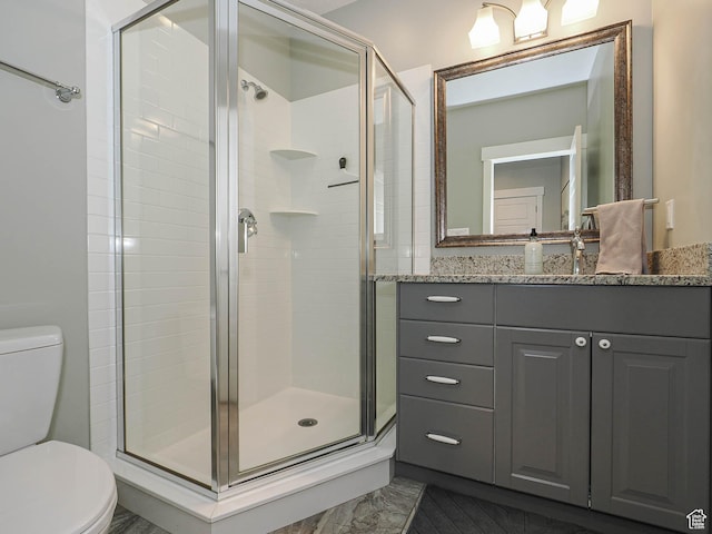 13772 S Kennington Ct E, Draper, UT 84020 - full bathroom with toilet, vanity, and a stall shower