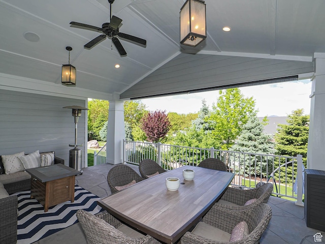 13772 S Kennington Ct E, Draper, UT 84020 - view of patio / terrace with a ceiling fan and outdoor dining area
