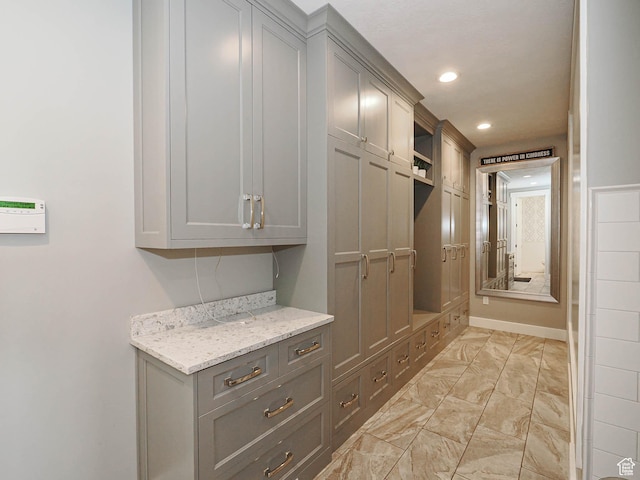 13772 S Kennington Ct E, Draper, UT 84020 - mudroom featuring light marble finish floors and recessed lighting
