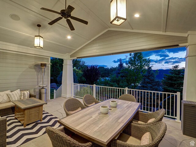 13772 S Kennington Ct E, Draper, UT 84020 - view of patio with a ceiling fan, outdoor lounge area, and outdoor dining area