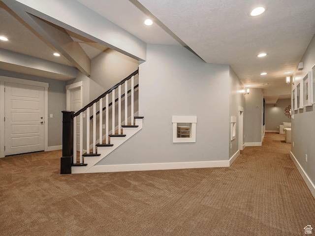 13772 S Kennington Ct E, Draper, UT 84020 - basement with carpet floors, recessed lighting, stairway, and baseboards