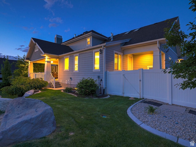 13772 S Kennington Ct E, Draper, UT 84020 - view of front of property featuring a gate and a chimney