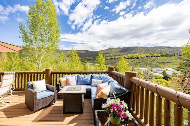 3006 E Canyon Links Dr S, Park City, UT 84098 - deck with a mountain view and an outdoor living space