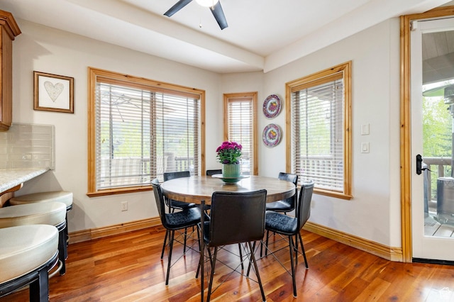 3006 E Canyon Links Dr S, Park City, UT 84098 - dining area with light wood-style floors, a ceiling fan, and healthy amount of natural light