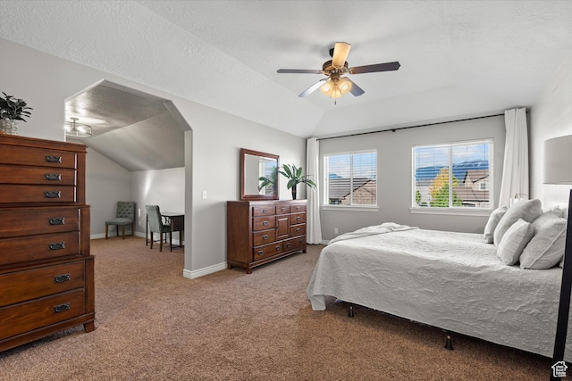 277 N 3600 W, Layton, UT 84041 - bedroom featuring lofted ceiling, light colored carpet, a textured ceiling, baseboards, and ceiling fan