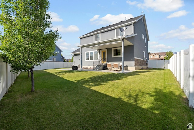 277 N 3600 W, Layton, UT 84041 - back of property featuring stucco siding, entry steps, and a patio area