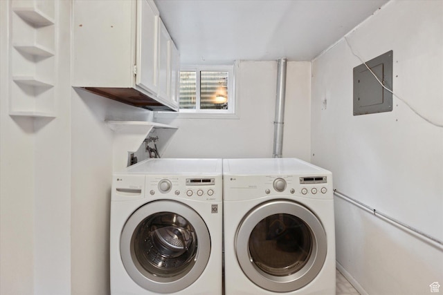 1694 E Plata Way, Sandy, UT 84093 - laundry area with washing machine and clothes dryer, cabinet space, and electric panel