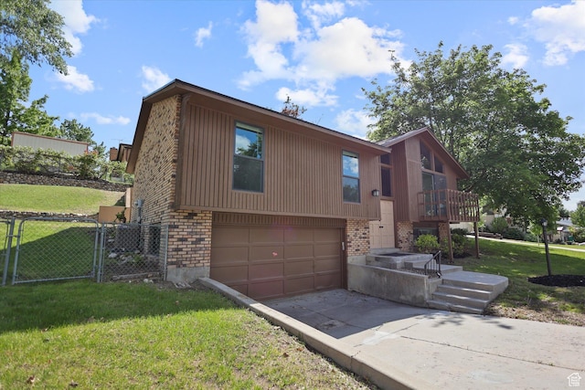 1694 E Plata Way, Sandy, UT 84093 - view of front facade featuring an attached garage, concrete driveway, brick siding, and a gate