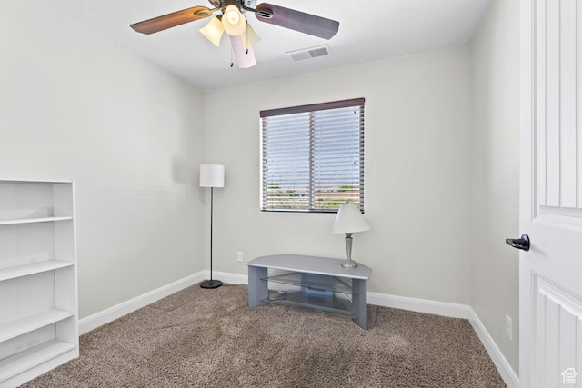 3345 W 2430 S, Hurricane, UT 84737 - unfurnished office featuring carpet, baseboards, a ceiling fan, and built in features