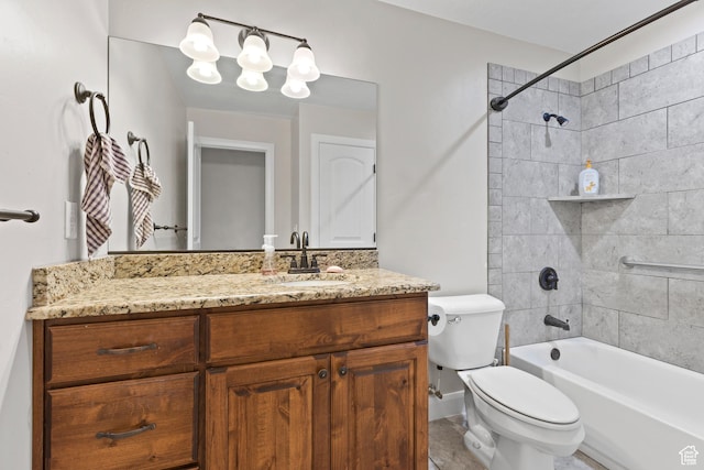 3345 W 2430 S, Hurricane, UT 84737 - bathroom featuring toilet, vanity, and shower / tub combination