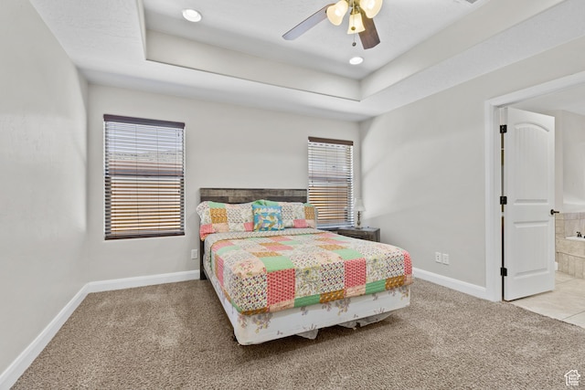 3345 W 2430 S, Hurricane, UT 84737 - bedroom with carpet, multiple windows, baseboards, and a tray ceiling