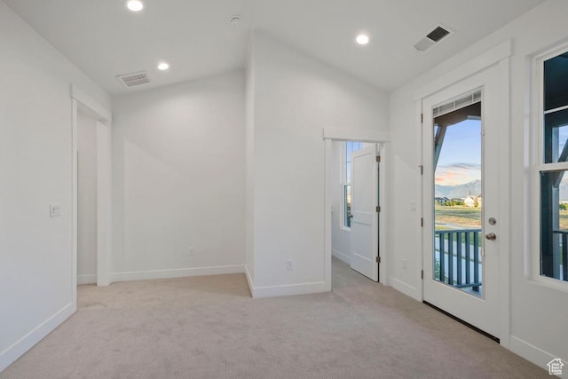 11433 S Watercourse Rd Unit 184, South Jordan, UT 84009 - carpeted empty room with recessed lighting, baseboards, and vaulted ceiling
