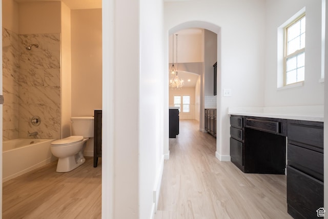 10227 S Oquirrh Lake Rd, South Jordan, UT 84095 - bathroom with wood finished floors, vanity, toilet, and healthy amount of natural light