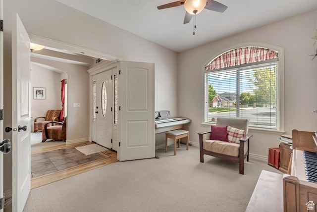 3028 W Viola Ln, Riverton, UT 84065 - foyer entrance featuring a ceiling fan, plenty of natural light, and baseboards