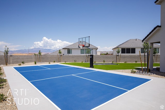 2921 E Yavin Way, St George, UT 84790 - view of basketball court featuring basketball court and a mountain view