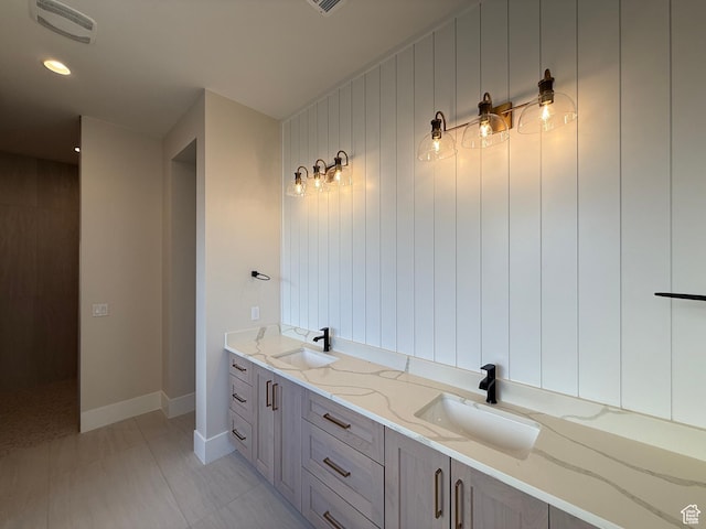 2921 E Yavin Way, St George, UT 84790 - full bathroom with double vanity and baseboards
