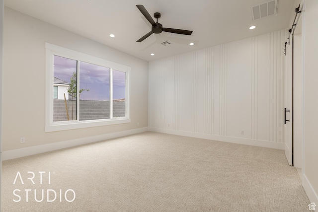 2921 E Yavin Way, St George, UT 84790 - empty room featuring carpet, recessed lighting, ceiling fan, and baseboards