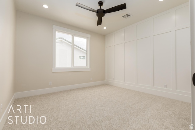 2921 E Yavin Way, St George, UT 84790 - carpeted empty room featuring ceiling fan, recessed lighting, and baseboards