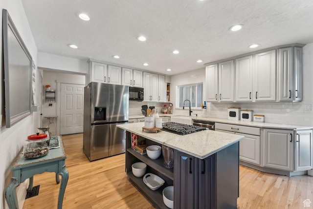 623 N 120 W, Lehi, UT 84043 - kitchen featuring open shelves, stainless steel fridge, a sink, dishwasher, and recessed lighting