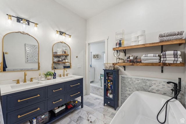 623 N 120 W, Lehi, UT 84043 - full bath with marble finish flooring, a soaking tub, and double vanity