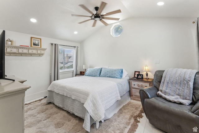 623 N 120 W, Lehi, UT 84043 - bedroom with lofted ceiling, recessed lighting, ceiling fan, and baseboards