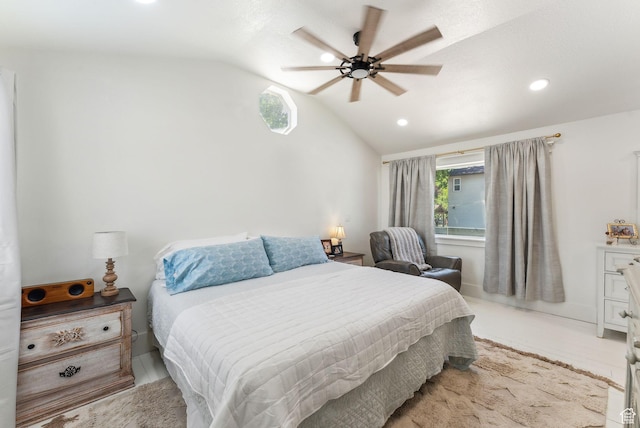 623 N 120 W, Lehi, UT 84043 - bedroom with lofted ceiling, recessed lighting, and ceiling fan