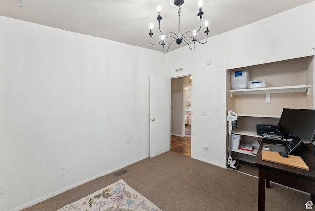 245 S 400 W, Heber City, UT 84032 - carpeted home office featuring a chandelier and baseboards