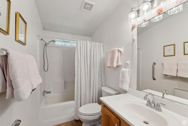 245 S 400 W, Heber City, UT 84032 - bathroom featuring toilet, shower / bath combination with curtain, vanity, and tile patterned floors