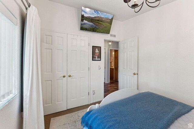 245 S 400 W, Heber City, UT 84032 - bedroom featuring a chandelier and a closet
