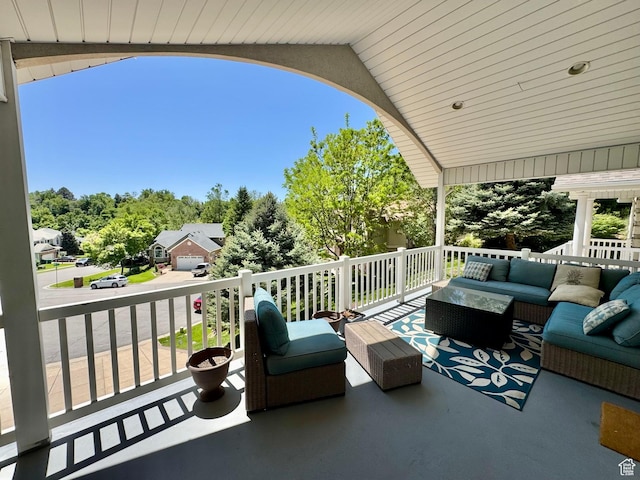 1710 N 2625 E, Layton, UT 84040 - view of patio / terrace with an outdoor hangout area and view of wooded area