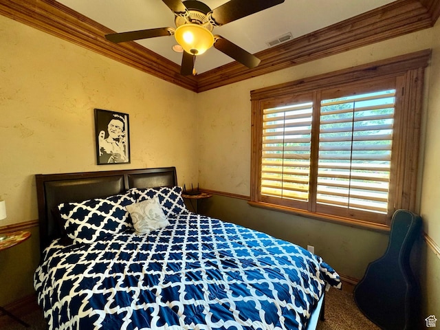1710 N 2625 E, Layton, UT 84040 - bedroom featuring crown molding, carpet flooring, and a ceiling fan