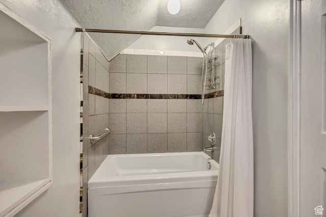 4733 S 3900 W, Roy, UT 84067 - bathroom with a textured ceiling and shower / tub combo with curtain