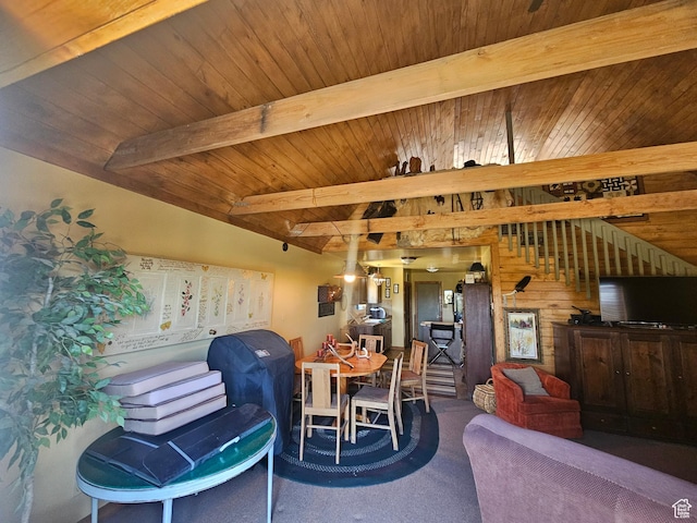 45465 W Airport Rd, Fruitland, UT 84027 - carpeted dining space with wood ceiling