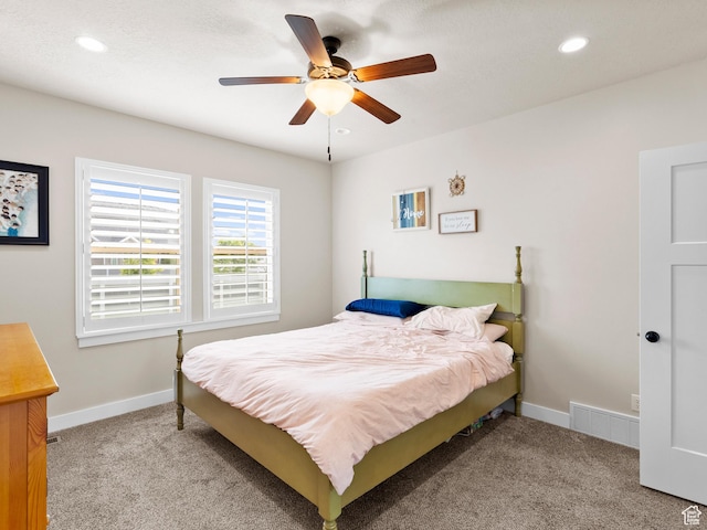2143 W River Birch Rd, Mapleton, UT 84664 - carpeted bedroom featuring recessed lighting, baseboards, and ceiling fan