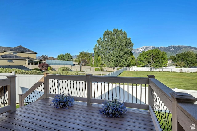 11743 S Silver Spur Ln, Draper, UT 84020 - wooden deck featuring a mountain view