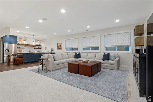 4731 S Marabow Cir, Holladay, UT 84117 - living area featuring recessed lighting and dark wood-type flooring