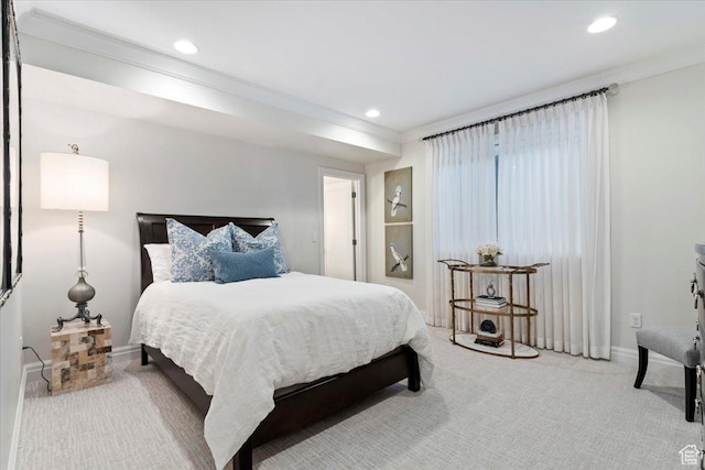 4731 S Marabow Cir, Holladay, UT 84117 - carpeted bedroom featuring ornamental molding, recessed lighting, and baseboards