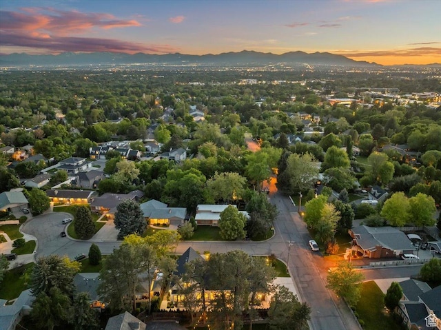4731 S Marabow Cir, Holladay, UT 84117 - aerial view at dusk of a mountain view and a residential view