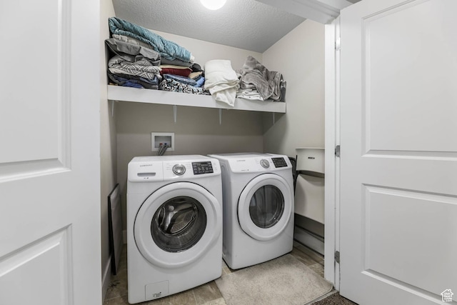 5564 W Baldrine Ct, Herriman, UT 84096 - washroom featuring washing machine and clothes dryer and a textured ceiling