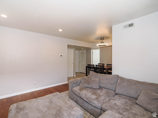 7208 S Station Creek Ln Unit 4B, Cottonwood Heights, UT 84047 - living room featuring baseboards, wood-type flooring, and recessed lighting