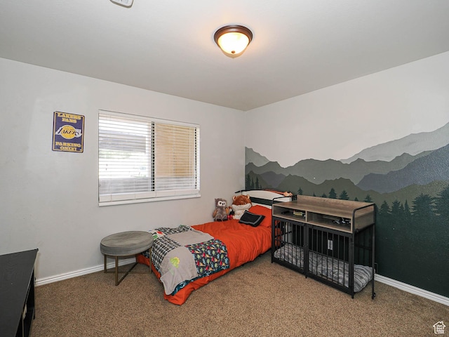 7208 S Station Creek Ln Unit 4B, Cottonwood Heights, UT 84047 - carpeted bedroom with baseboards and a mountain view
